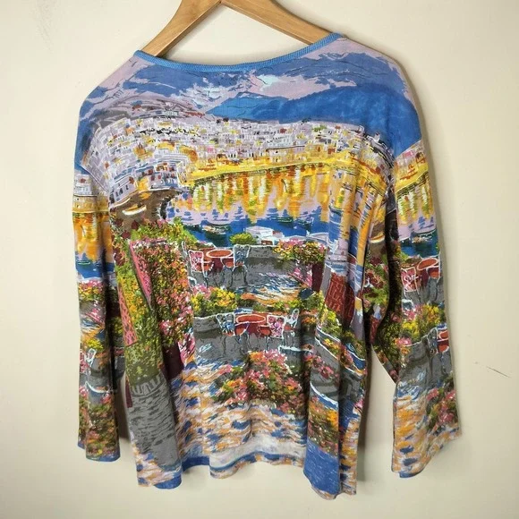 Take Two Scenic Floral Print Sequin Embellished Tee Art to Wear - Picture 11 of 11